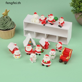 Fengfei ป้ายท็อปเปอร์ ลายการ์ตูนซานต้า สโนว์แมน กวางเอลก์ สําหรับตกแต่งเค้กคริสต์มาส ปาร์ตี้ 1 ชิ้น