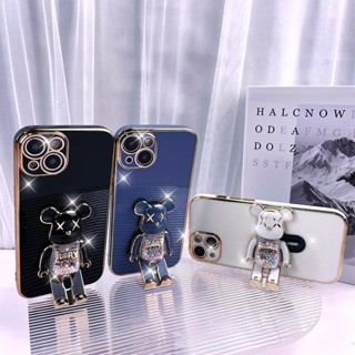 เคสโทรศัพท์มือถือ ลายหมีสายรุ้ง หมุนได้ 360 องศา พร้อมขาตั้ง สําหรับ OPPO A16 A15 A15s A74 5G A53 2020 A33 A52 A92 A31 A9 A5 2020