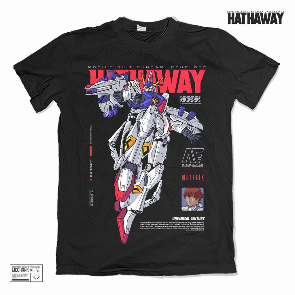 เสื้อยืดผ้าฝ้ายพิมพ์ลายแฟชั่น-gundam-เสื้อยืด-พิมพ์ลายกราฟฟิค-hathaway-ออกแบบเอง-xs-5xl