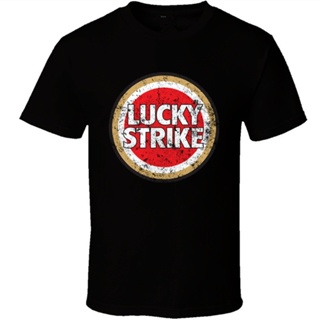 เสื้อยืดผ้าฝ้ายพิมพ์ลายคลาสสิก Sanc6 [พร้อมส่ง] เสื้อยืด ผ้าฝ้าย 100% พิมพ์ลายโลโก้ Lucky Strike พลัสไซซ์ ของขวัญคริสต์ม