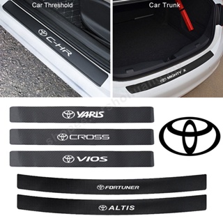 ภาพหน้าปกสินค้าสติกเกอร์คาร์บอนไฟเบอร์ ติดขอบประตูรถยนต์ สําหรับ Toyota Yaris Cross Vios Fortuner Coralla Altis Soluna Mighty X CHR Alphard Camry Tiger Corona Wish Hiace Supra Hilux ซึ่งคุณอาจชอบราคาและรีวิวของสินค้านี้