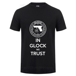 เสื้อคู่รัก Glock tabanca ABD Logo T gömlek erkekler sokak giyim rahat kısa kollu pamuklu yuvarlak boyun tişört yaz üstl
