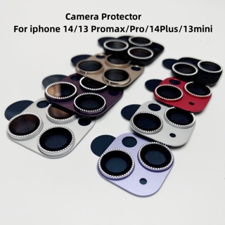 ตัวป้องกันกล้อง สําหรับ iPhone 14 13 Pro Max 14Plus 13mini กลิตเตอร์เพชร เลนส์กล้อง ฝาครอบป้องกัน