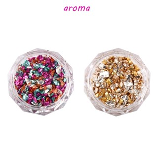 Aroma อุปกรณ์ตกแต่งเล็บ พลอยเทียม 3D หลายสีสัน สําหรับผู้หญิง DIY