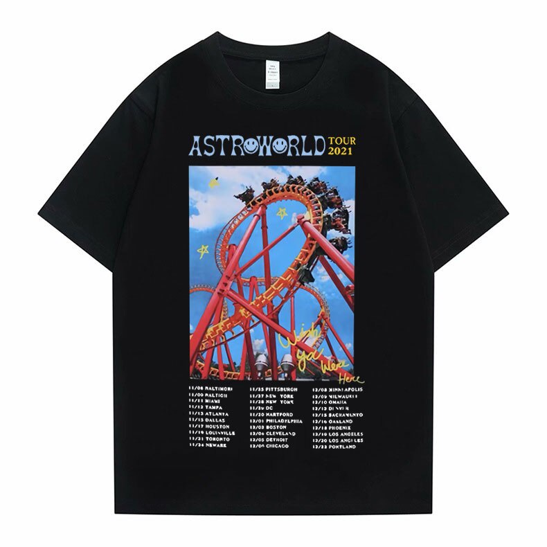 เสื้อแฟชั่นผญ-ทราวิสสกอตต์แคคตัสแจ็คฮิปฮอป-astroworld-ทัวร์ฮาราจูกุพิมพ์เสื้อยืดฤดูร้อนผู้ชายแฟชั่นเสื้อยืดลําลองผู้ชาย