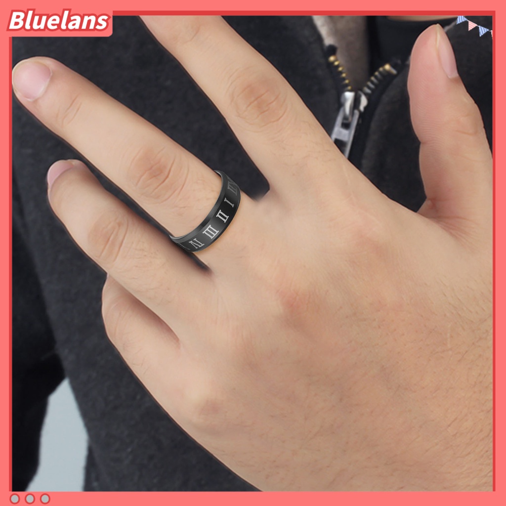 bluelans-แหวนแฟชั่นสไตล์โรมันพิมพ์ลายตัวเลขโรมัน