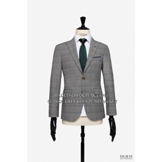 DGRIE Classic Gray Glen Plaid jacket-แจ็กเกตสูท/เบลเซอร์ ลายตาราง