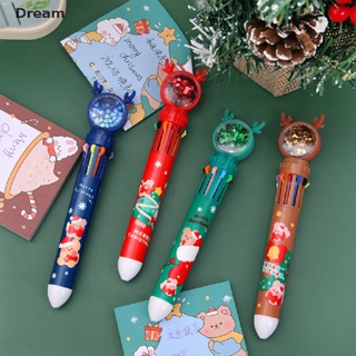 &lt;Dream&gt; การ์ตูน สีสัน ปากกาซานตาคลอส ต้นคริสต์มาส กวาง ปากกาลูกลื่น เครื่องมือเขียน สํานักงาน โรงเรียน ให้เป็นของขวัญวันคริสต์มาส ลดราคา
