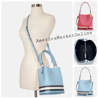 กระเป๋าหนัง COACH/ COACH C4080 SMALL TOWN BUCKET BAG IN COLORBLOCK WITH STRIPE (COACH C4080)