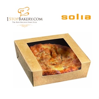 Solia ES32803 Kraft Tartlet Container with Window 140x140x40