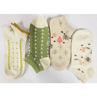 ถุงเท้า cotton ระดับข้อเท้า 🧦  free size นำเข้าจากญี่ปุ่น มีให้เลือก 4 ลาย