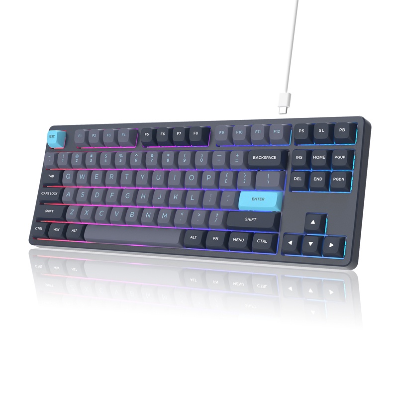 Womier WK87 Grey Gamer Mechanical Keyboard Hot Swap Backlit for Mac