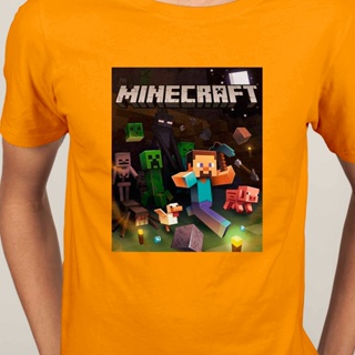 เสื้อสาวอวบ เกม Minecraft เสื้อยืดคอกลมแขนสั้นผู้ชาย | เสื้อยืด ชุดลำลอง | เสื้อยืดเกมมิ่ง | แขนสั้น