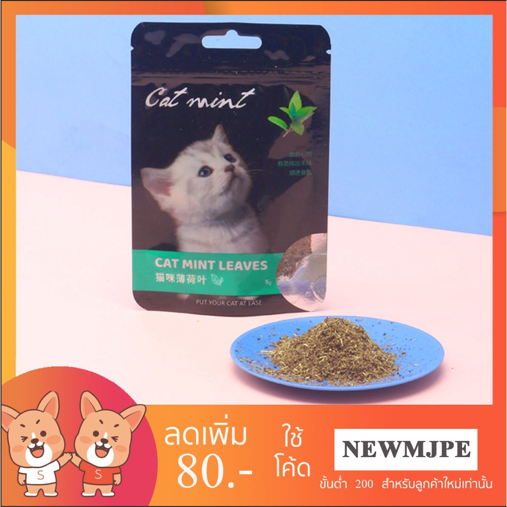 ราคาและรีวิวMJ - ผงแคทนิป กัญชาแมว Catnip ( 5 กรัม )