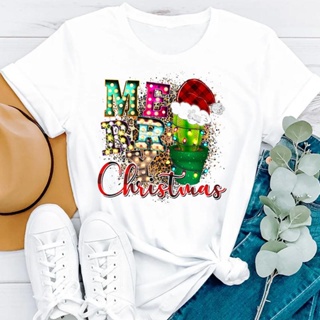 เสื้อยืดชาย Vrouwen แคคตัสแพลนท์ Leuke Vrolijke Kerst Winter Tshirt Holiday Mooi Top Grafische Shirt เสื้อยืดทีทีการ์ตูน