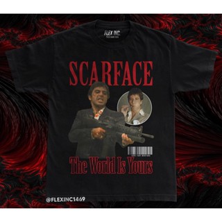 เสื้อยืดเข้ารูป Kaos Scarface โทนี่มอนทาน่าวินเทจ Bootleg เสื้อยืดผู้หญิง