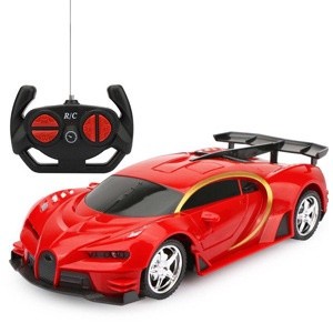 รถบังคับวิทยุ 1:20 Bugatti Red พร้อมไฟ Led ของเล่นสําหรับเด็ก