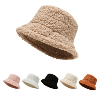 ภาพขนาดย่อของภาพหน้าปกสินค้า(LT) หมวกทรงบัคเก็ต หมวกขนเทียม หมวกกันหนาว จากร้าน r_nice บน Shopee