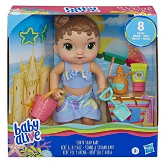 Baby Alive Sun n Sand Baby Brown Hair Doll E8718 Baby Alive Sun n Sand ตุ๊กตาผมสีน้ําตาล E8718