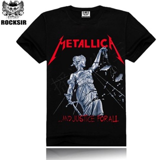เสื้อยืดผ้าฝ้ายพิมพ์ลายคลาสสิก Sanc6 {พร้อมส่ง เสื้อยืดผ้าฝ้าย 100% พิมพ์ลาย Metallica Justice All Punk Rock โอเวอร์ไซซ์