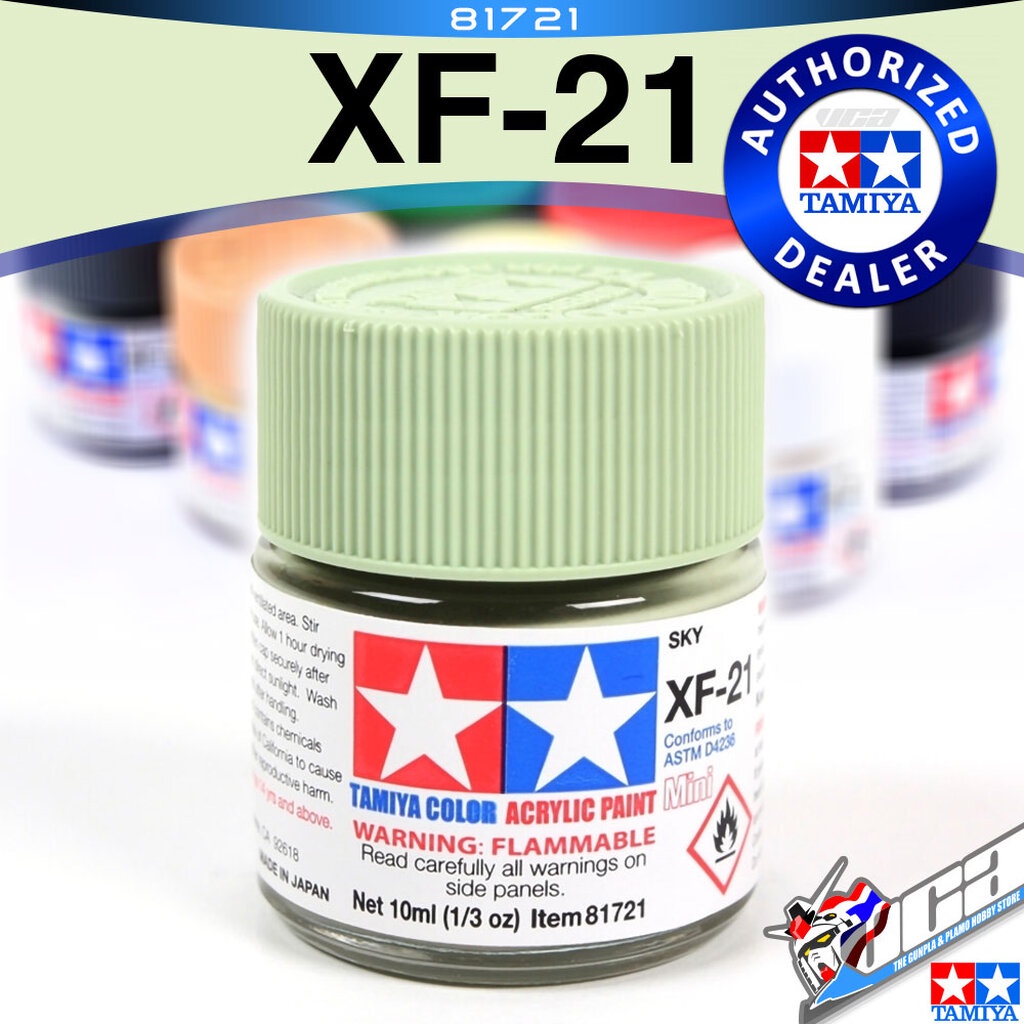 TAMIYA 81721 XF-21 XF21 FLAT SKY MATT MATTE สีเทาอมเขียว ACRYLIC PAINT ...