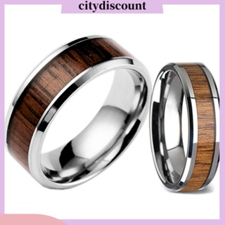 &lt;citydiscount&gt;  แหวนเหล็กไทเทเนียม สำหรับผู้ชายและผู้หญิง ขนาด 6-12