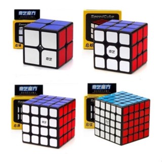 รูบิค Rubik  ขอบดำ  Qiyi 2x2 3x3 4x4 5x5 ของเล่นฝึกสมอง สำหรับเกม Rubiks Cube