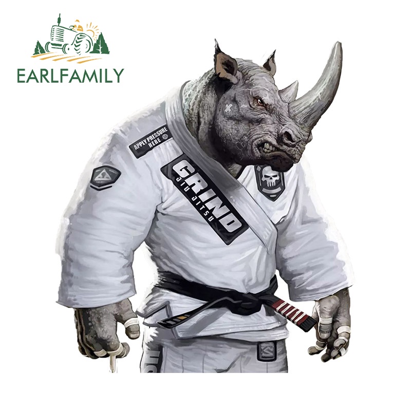 earlfamily-สติกเกอร์กันน้ํา-ลายอนิเมะ-jiu-jitsu-rhinoceros-cool-fierce-13-ซม-x-11-7-ซม-สําหรับตกแต่งรถยนต์