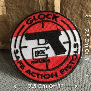 Glock ตัวรีดติดเสื้อ อาร์มรีด อาร์มปัก ตกแต่งเสื้อผ้า หมวก กระเป๋า แจ๊คเก็ตยีนส์ Badge Embroidered Iron on Patch