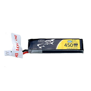 แบตเตอรี่ Tattu 3.8V 450mAh 95C 1S HV 4.35V Lipo Battery หัวต่อ PH2.0 สำหรับ TinyWhoop Mobula7 1s, Moblite7 โดรน FPV