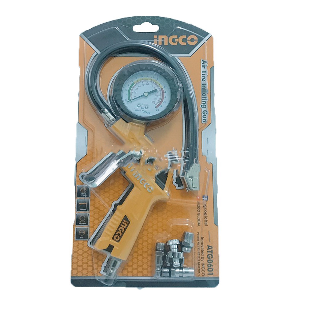 INGCO ATG0601 ที่เติมลมยาง หัวเติมลม สายอ่อน พร้อมเกจ์วัด ใหม่ | Shopee ...