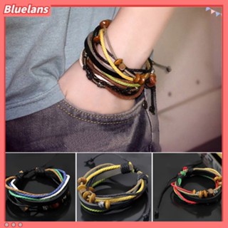 สร้อยข้อมือหนังแท้เชือกโซ่ Wrap Multilayer สำหรับสตรีบุรุษ ส่วนลด100 บาท โค้ด