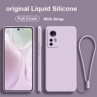 เคสโทรศัพท์มือถือ ซิลิโคน กันกระแทก พร้อมสายคล้อง สีพื้น สําหรับ Xiaomi 12T Pro Poco C40 redmi A1 10C 10A redmi 10 2022 Redmi10C