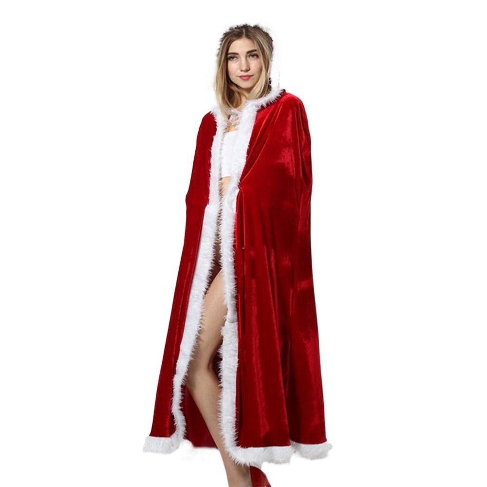aelegant-เสื้อคลุมคริสต์มาส-ผ้าโพลีเอสเตอร์-กันลม-สีแดง-สําหรับเด็ก-และผู้ใหญ่