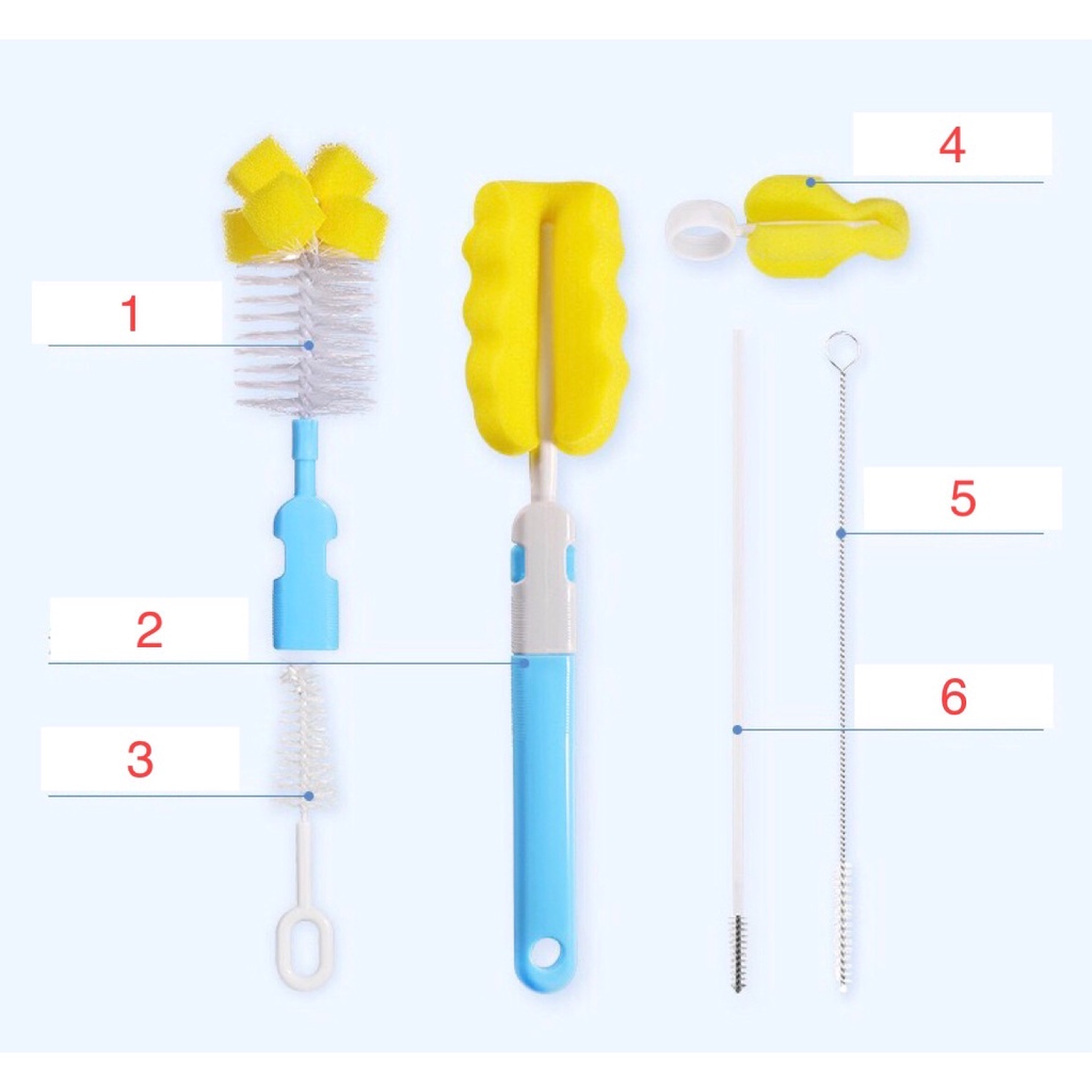 ชุดแปรงล้างขวดนม-6in1-bpa-free-ล้างขวด-หลอดดูด-และจุกนมได้