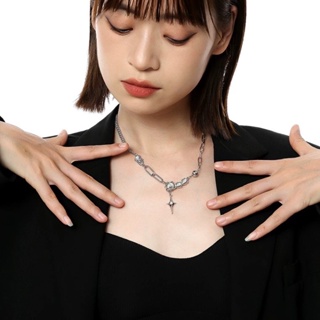 🔥Sale🔥สร้อยคอโลหะคริสตัลแต่งอะไหล่โซ่คล้อง VOYAGE Crystal Gothic Necklace พร้อมส่ง