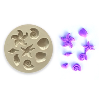 【AG】Conch Starfishs Shell Shape Silicone Cake Mold Candy Bakeware Decorating Tool