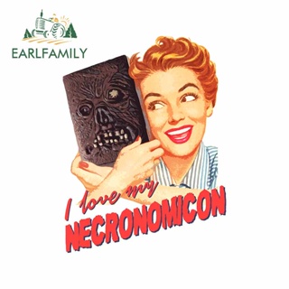 Earlfamily สติกเกอร์ไวนิล ลายการ์ตูน I Love My Necronomicon ขนาด 13 ซม. x 9.8 ซม. สําหรับติดตกแต่งรถยนต์ แล็ปท็อป