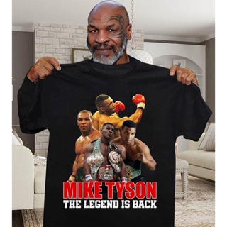 เสื้อยืดผู้ชาย ใหม่ The Legend คือ ด้านหลัง เสื้อยืด พิมพ์ลายชกมวย Champion Mike Tyson ออกแบบดี ไม่ซ้ําใคร เสื้อยืด คอกล