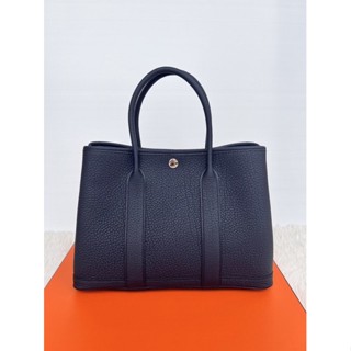 New Hermes Garden Party 30 Blue indigo Negonda Stamp U