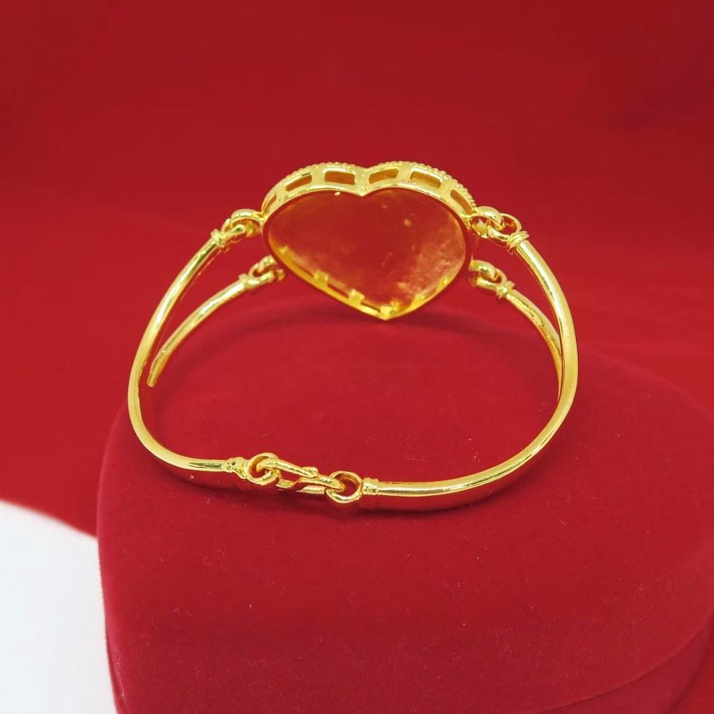 ส่งฟรี-กำไลทองลงยา-ดีไซน์หัวใจ-พูนทรัพย์-มีใบรับประกัน-bg1030500