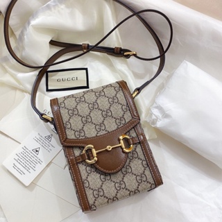 พรี​ ราคา4100 Gucci Horsebit 1955 กระเป๋า​เก็บ​โทรศัพท์​ กระเป๋าสะพาย 625615