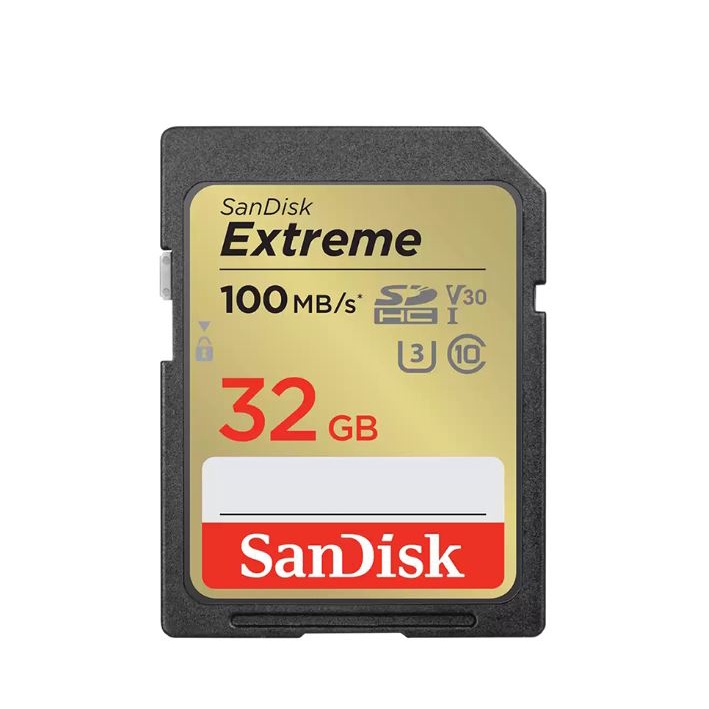 ภาพหน้าปกสินค้าSANDISK 32 GB SD CARD (เอสดีการ์ด) EXTREME SD UHS-I CARD (SDSDXVT-032G-GNCIN) จากร้าน jib_officialshop บน Shopee
