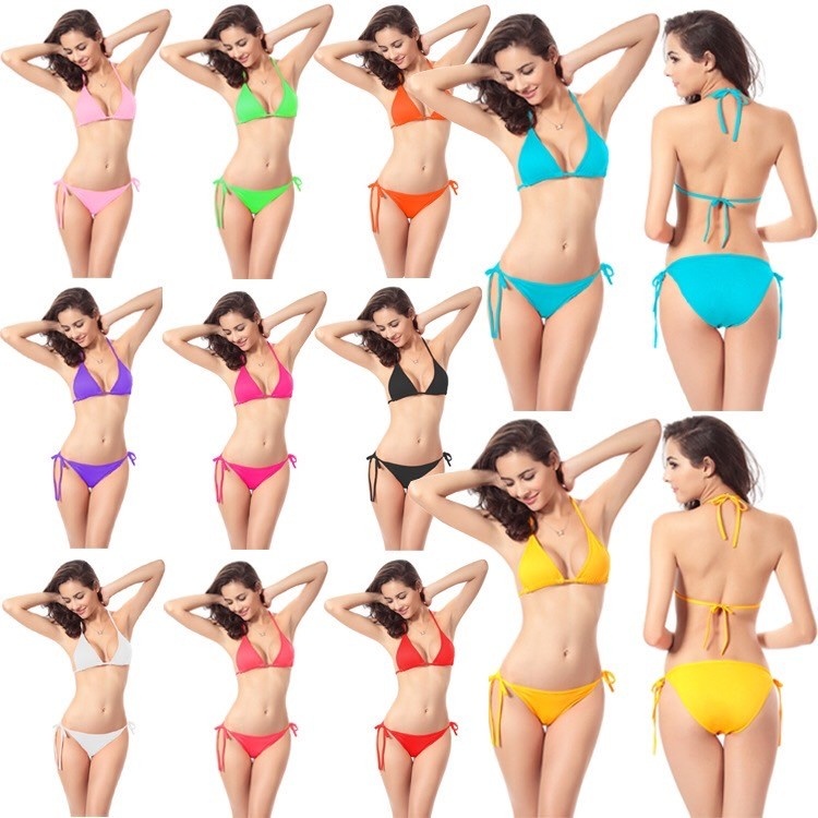 บิกินี่-bikini-ทูพีซเกาหลี-ผ้าเนื้อดี-ไขว้สายบราได้หลายแบบ-ไม่มีฟองน้ำ-มีทั้งหมด-11-สี-ส่งด่วน-จากกทม