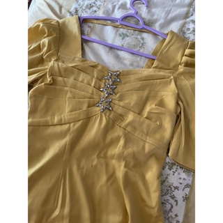 🌟Lamignonne Dress (สีเหลืองมัสตาร์ด)🌟 New💕