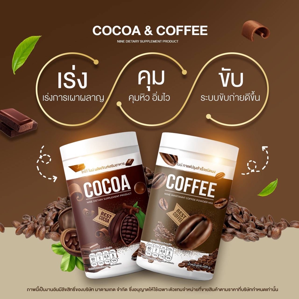 ภาพหน้าปกสินค้าส่งฟรี   ไนน์ ถัง โกโก้ไนน์ Nine Cocoa NINE Coffee โกโก้ลดน้ำหนัก ชงง่าย  ใหม่แบบถัง จากร้าน pimmycool_shopping บน Shopee