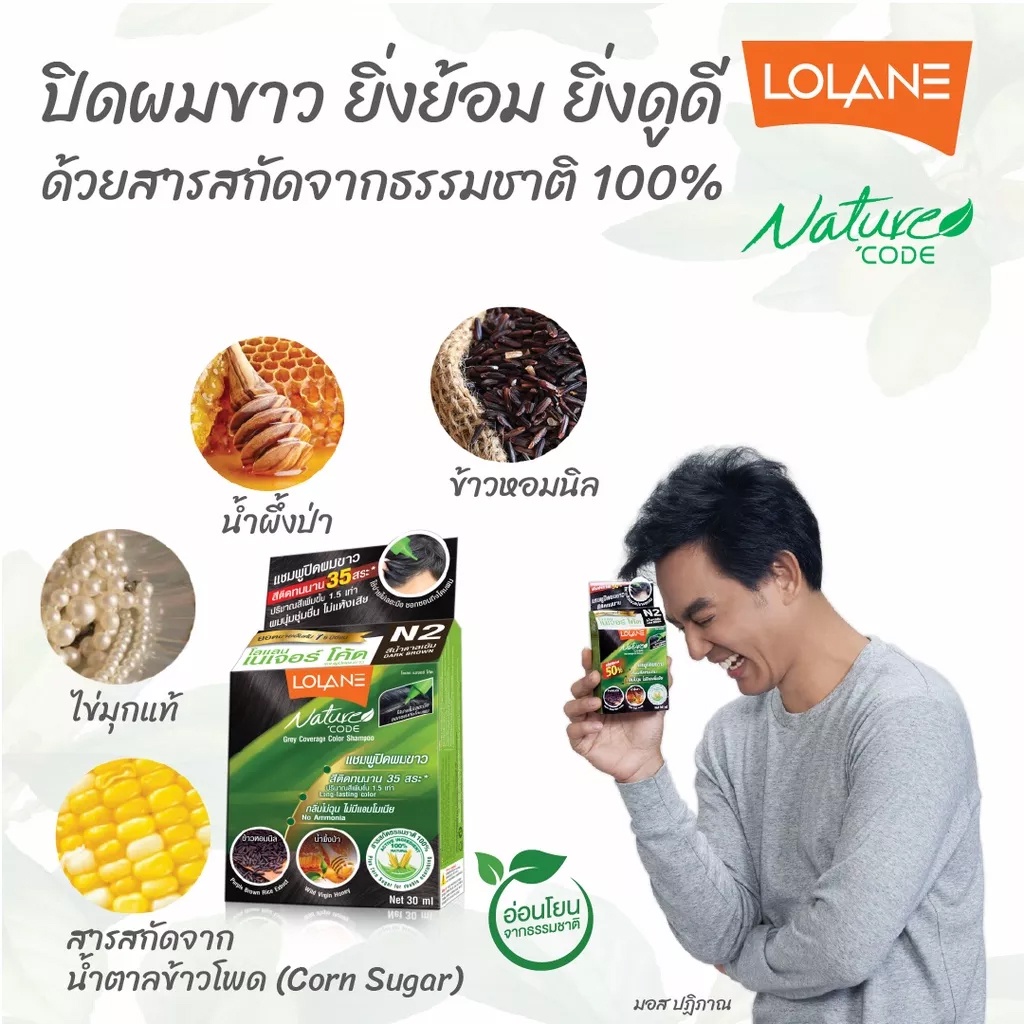 ภาพสินค้าแชมพูเปลี่ยนสีผม โลแลน เนเจอร์ โค้ด N1-F3 แชมพู ปิดผมขาว ปิดหงอก LOLANE Nature code shampoo จากร้าน chutima.online บน Shopee ภาพที่ 7