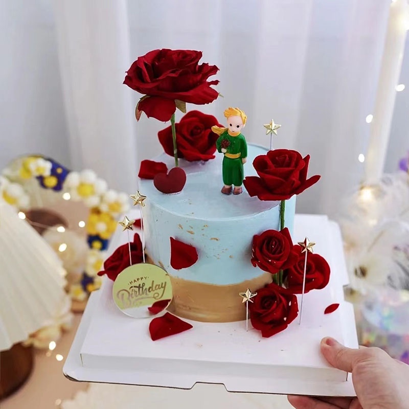 พร้อมส่ง-ดอกกุหลาบ-สําหรับตกแต่งเค้ก-วันวาเลนไทน์-งานแต่งงาน-ปาร์ตี้-diy