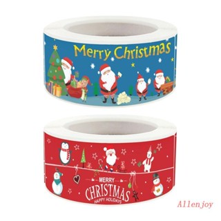 Joy สติกเกอร์ ลาย Merry Christmas สําหรับตกแต่งกล่องขนม 120 ชิ้น ต่อม้วน