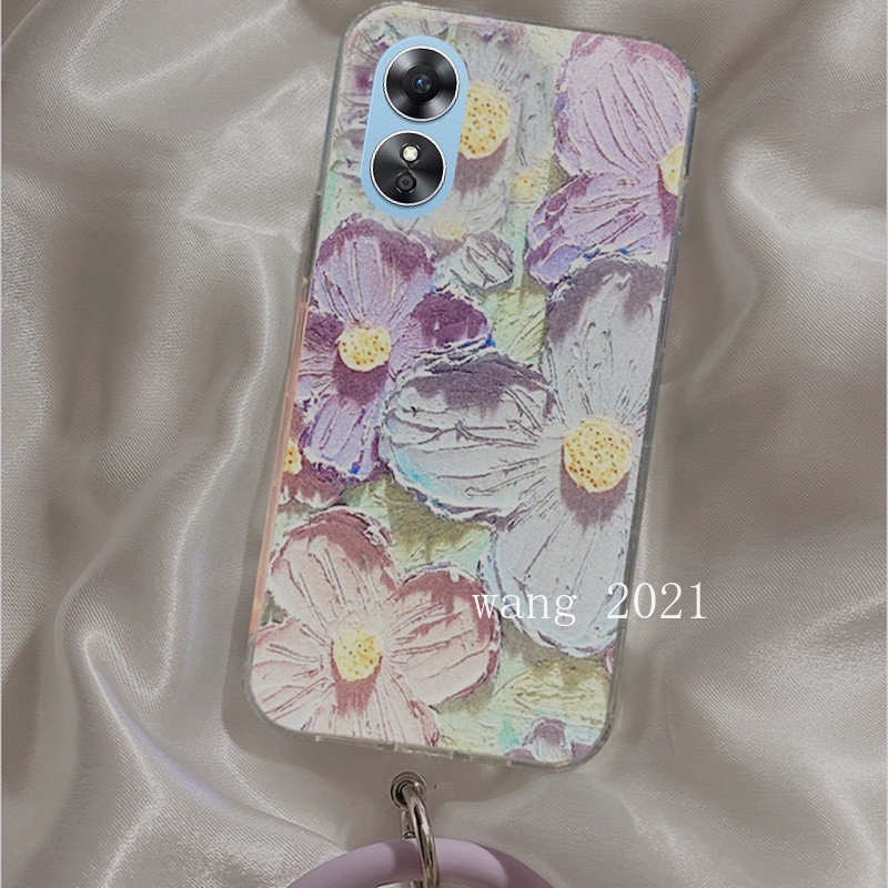 ready-stock-2023-new-phone-case-oppo-reno8-t-a78-5g-4g-เคส-vintage-oil-painting-casing-with-detachable-silicone-ring-wristband-oppo-reno-8-8t-reno8t-soft-case-back-cover-เคสโทรศัพท